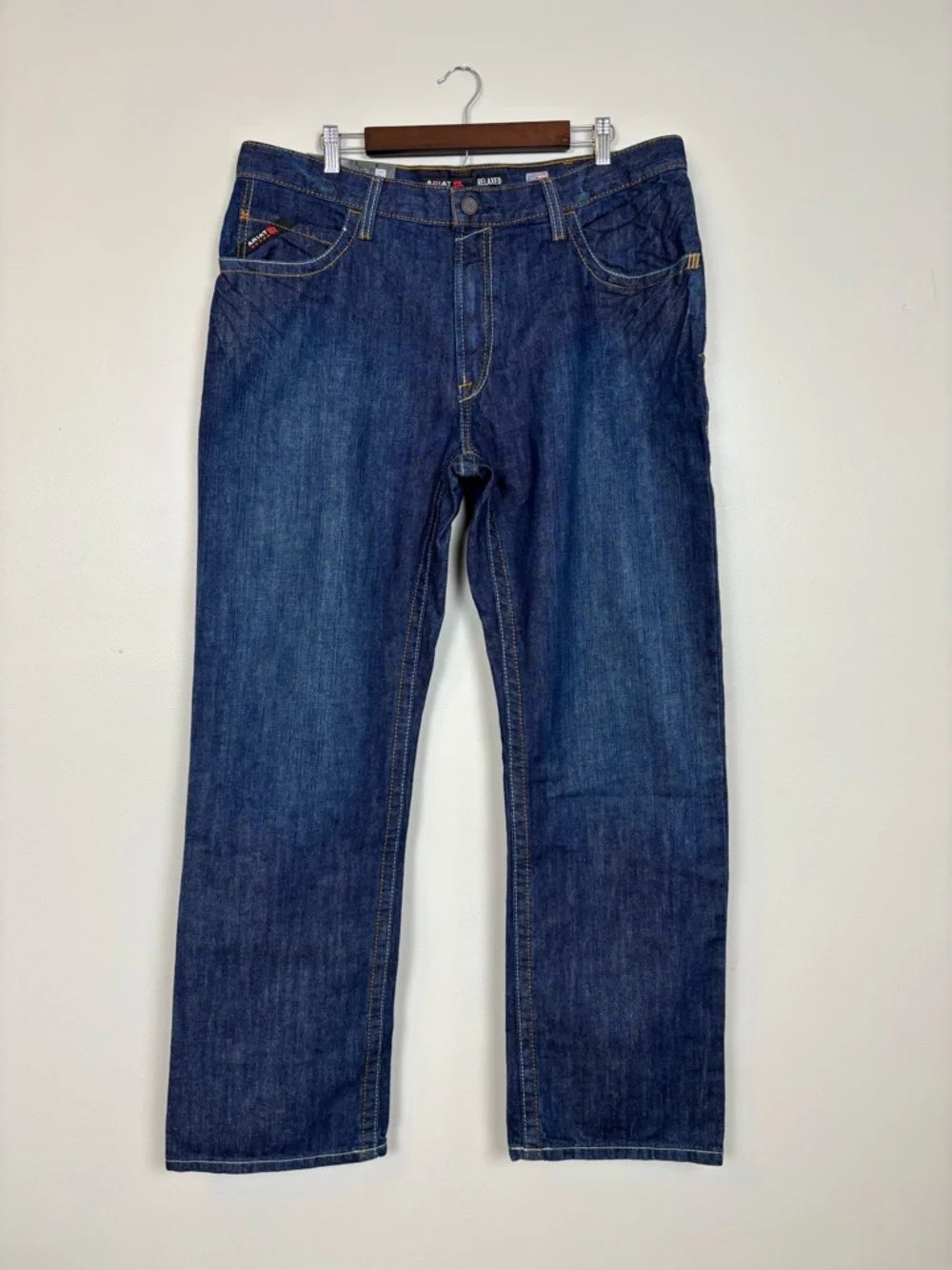 Ariat Jeans Men 38/32 Blue M4 Flame Resistant Relaxed Boot Cut Cat 2 Work Jeans